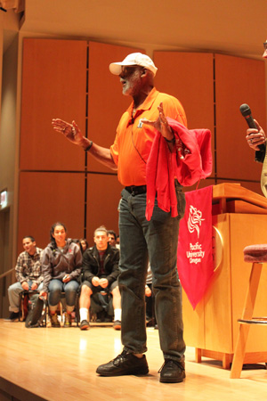 Olympian activist visits Pacific audience
