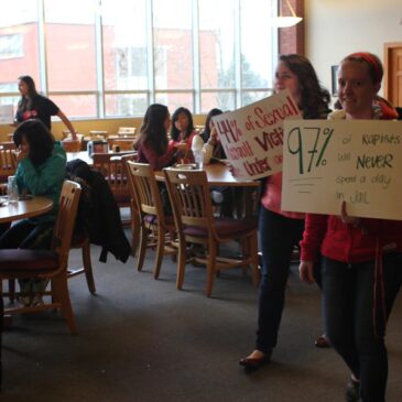 Students participate in V-Day